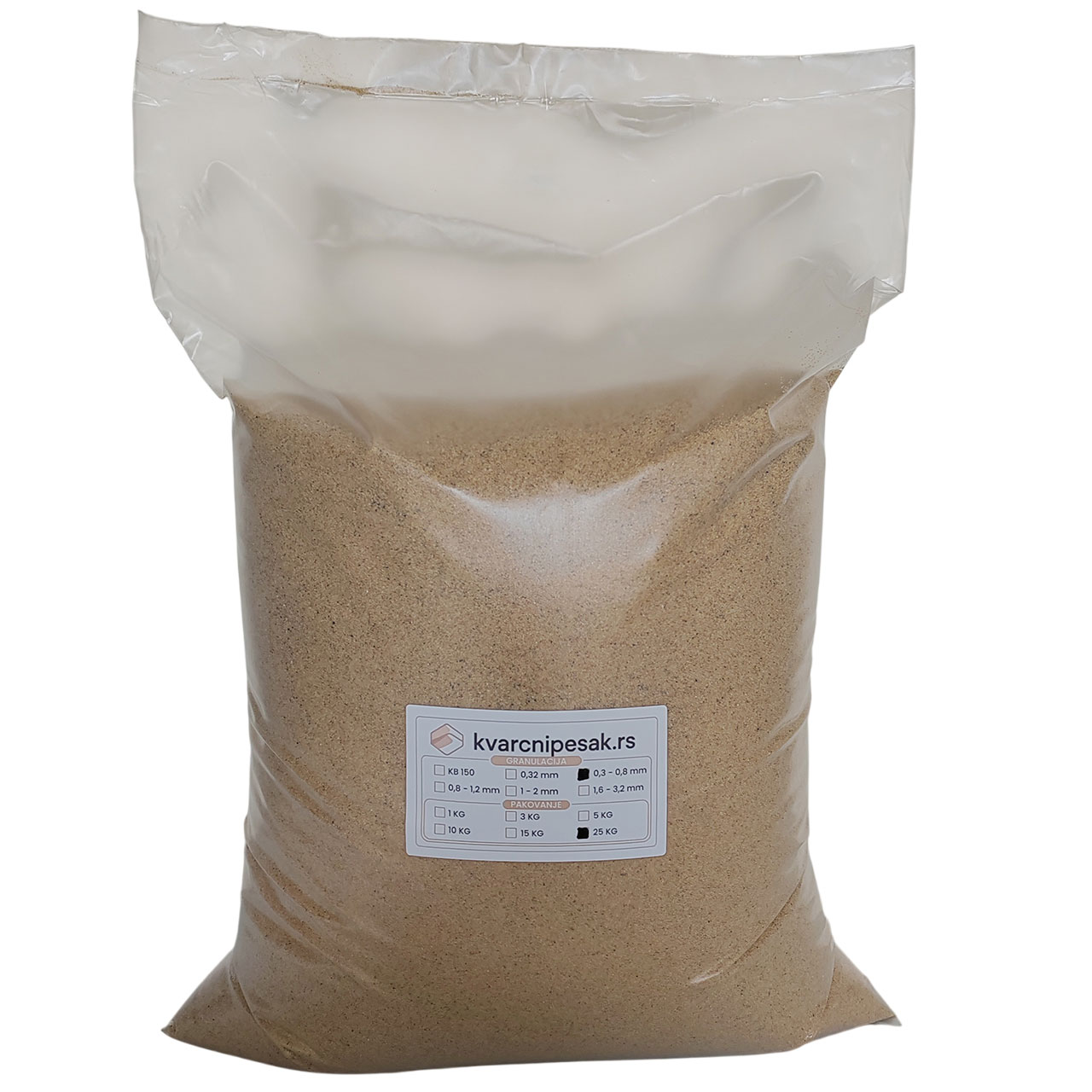 Kvarcni pesak za bazensku filter pumpu (0.8-1.2mm) - pakovanje 25kg